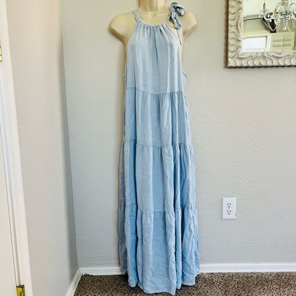 Bella Dahl Light Blue Midi Dress - Picture 7 of 8